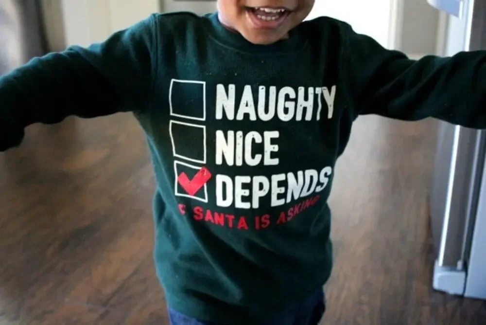 Carter's Boys Green Naughty Nice Santa's Checklist Thermal Shirt Kids Size 6